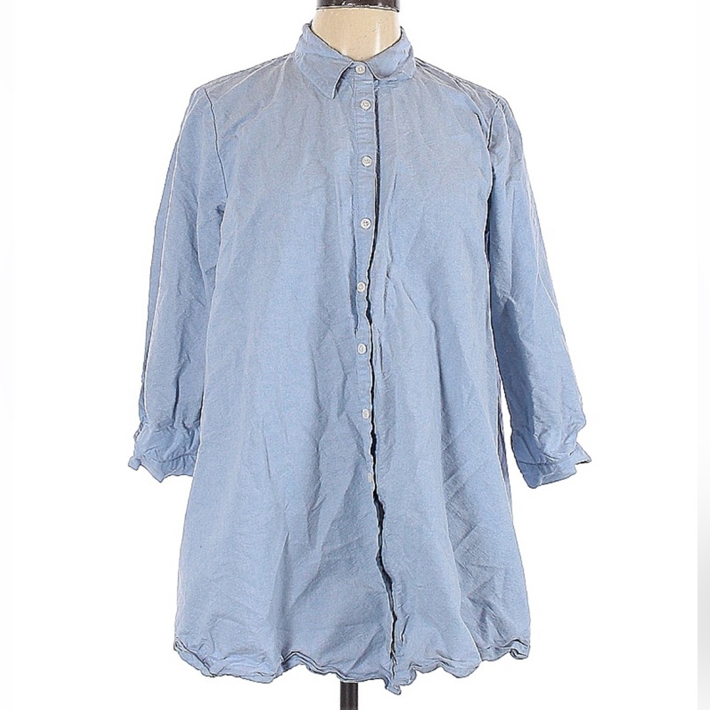NWT BB Dakota Blue Button Down Shirt /Cover Up